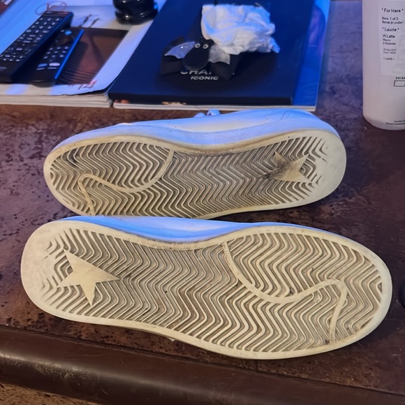 Golden goose ball stars.  American 8. White, lime green stars, red sparkle back - Picture 9 of 10